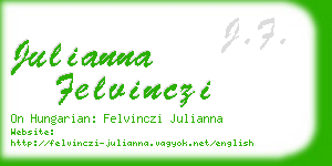 julianna felvinczi business card